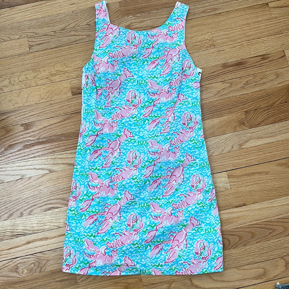 Lilly Pulitzer Pink and Blue Lobster Print Dress Dalia